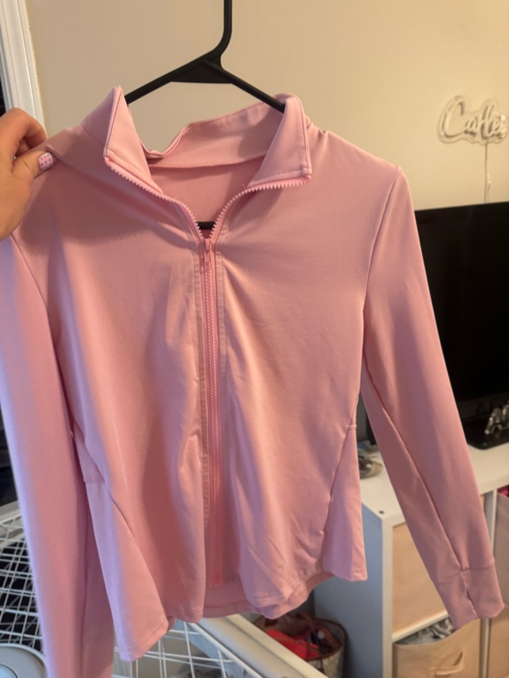 SHEIN Light Pink Zip-Up Jacket